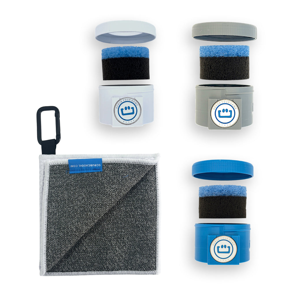 SCRUB CADDIE DUO | Portable Golf Ball + Club Cleaner